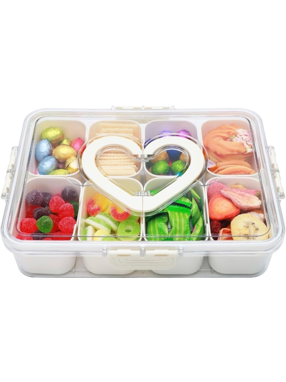 Viral Heart Handle Snackle Box | 8 Compartments | NEW | 2 Available!!